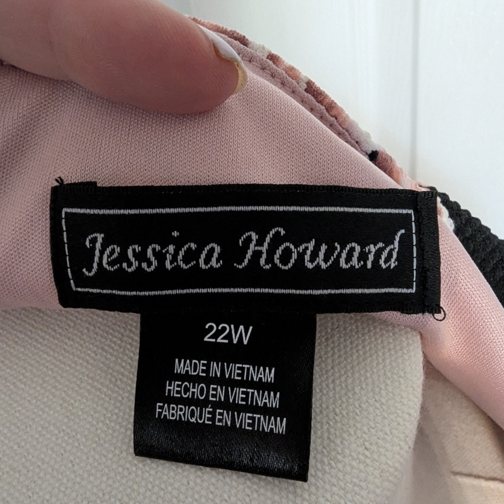 Jessica Howard Black Dress with Pink Floral Design - Picture 5 of 5
